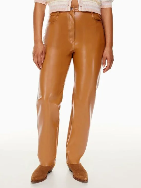 Wilfred The Melina High-waisted Vegan Leather pants NEW Size 2 Rich Chestnut - Picture 3 of 5